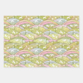 ベビーのヤギと雪だるまセットの3春 ラッピングペーパーシート (正面)