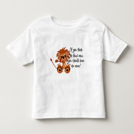 ベビーのライオンは私がTシャツおよびギフトをとどろくのを聞きます トドラーTシャツ (正面)