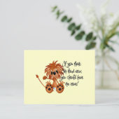 ベビーのライオンは私がTシャツおよびギフトをとどろくのを聞きます ポストカード (スタンド正面)