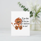 ベビーのライオンは私がTシャツおよびギフトをとどろくのを聞きます ポストカード (スタンド正面)