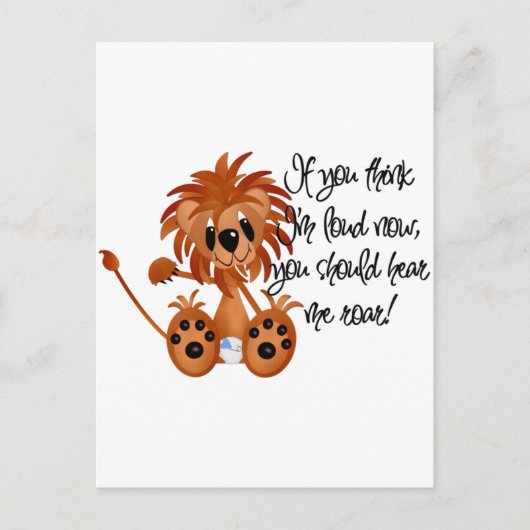 ベビーのライオンは私がTシャツおよびギフトをとどろくのを聞きます ポストカード (正面)