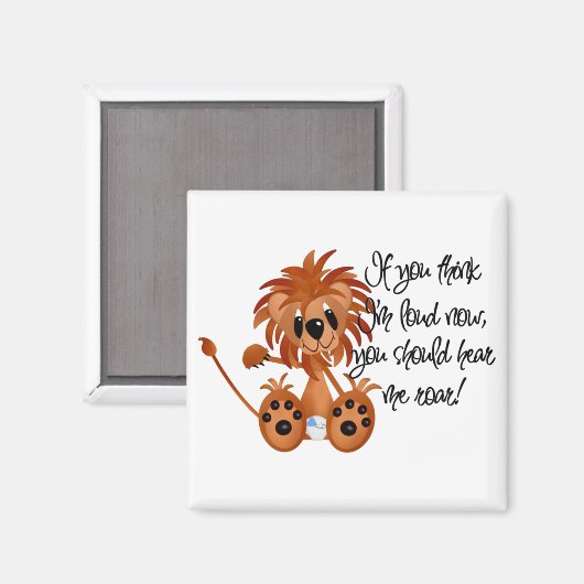 ベビーのライオンは私がTシャツおよびギフトをとどろくのを聞きます マグネット (正面/裏面)