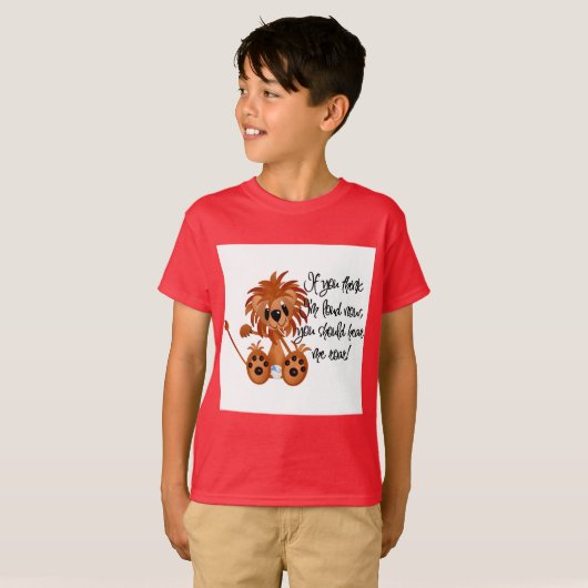 ベビーのライオンは私がTシャツおよびギフトをとどろくのを聞きます Tシャツ (正面フル)