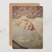 ベビーの一口は及び誕生の発表感謝していすために見ます 案内状 (正面/裏面)