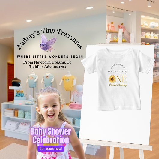 ベビーの一歳の誕生日「私たちの小さなひまわり」 ベビーTシャツ