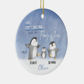 ベビーの三つの初めてのクリスマスオーナメント セラミックオーナメント (右)