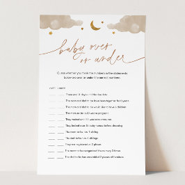 ベビーの上または下のキラキラ星の赤ちゃんシャワーゲーム