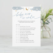 ベビーの上または下のキラキラ星の赤ちゃんシャワーゲーム 招待状 (スタンド正面)