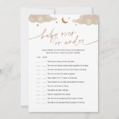 ベビーの上または下のキラキラ星の赤ちゃんシャワーゲーム 招待状 (正面)