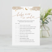 ベビーの上または下のキラキラ星の赤ちゃんシャワーゲーム 招待状 (スタンド正面)