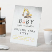 ベビーの下の建築男の子のシャワーテーブルの標識 台座サイン (インサイチュ)