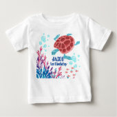 ベビーの下の海パーソナライズされた名水色 ベビーTシャツ (正面)