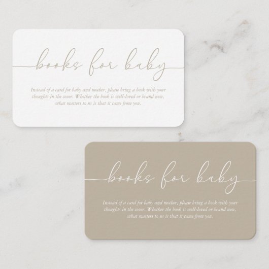 ベビーの両面ベビーシャワーエンクロージャCa用の本 エンクロージャーカード (正面/裏面)