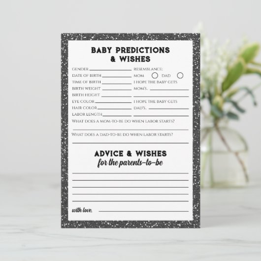 ベビーの予測とウィズロックベビーシャワー カード (スタンド正面)