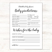 ベビーの予測とウィッシュ赤ちゃんシャワーのゲーム カード