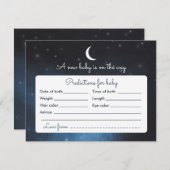 ベビーの予言の星明かりの夜ベビーシャワーのゲームカード 招待状 (正面/裏面)