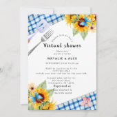 ベビーの仮想シャワー招待青 招待状 (正面)