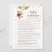 ベビーの伝統ゲーム赤ちゃんシャワーテディベアカード 招待状 (正面)