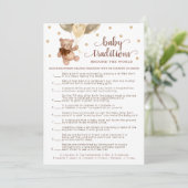 ベビーの伝統ゲーム赤ちゃんシャワーテディベアカード 招待状 (スタンド正面)