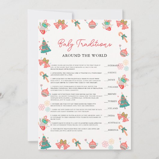 ベビーの伝統ベビーシャワーカード シーズンカード (正面)