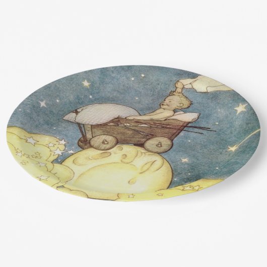ベビーの冒険と月 ペーパープレート (アングル)