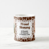 ベビーの写真が付いている誇りを持ったなお母さんのキリンのプリント コーヒーマグカップ (中央)