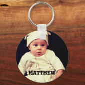 ベビーの写真と名前のアップロード キーホルダー (正面)