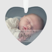 ベビーの写真と名前初めてのクリスマス休日 オーナメント (正面)