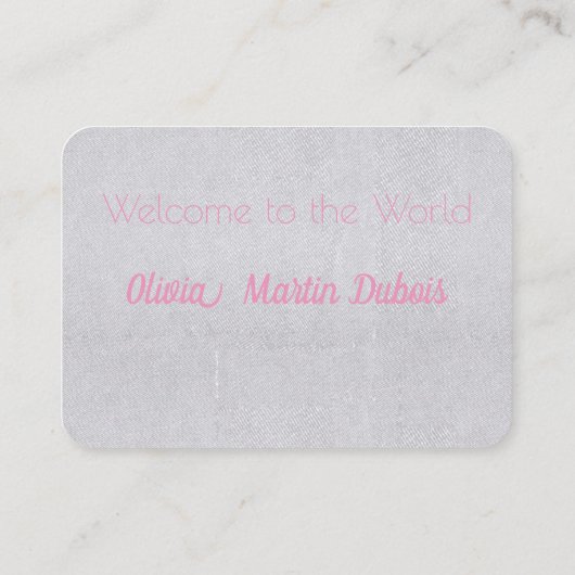 ベビーの写真と名前 名刺 (裏面)