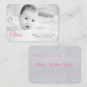 ベビーの写真と名前 名刺 (正面/裏面)