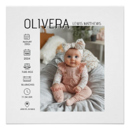 ベビーの写真と統計 ポスター