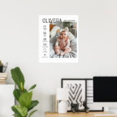 ベビーの写真と統計 ポスター (ホームオフィス)