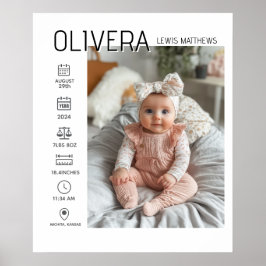 ベビーの写真と統計 ポスター