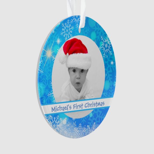 ベビーの写真のクリスマスを作成して下さい オーナメント (正面)