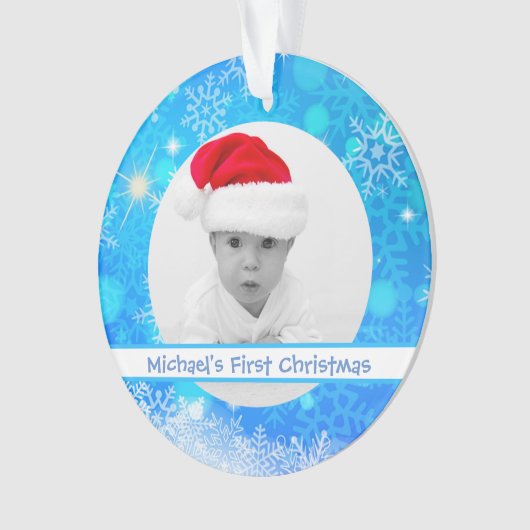 ベビーの写真のクリスマスを作成して下さい オーナメント (正面)