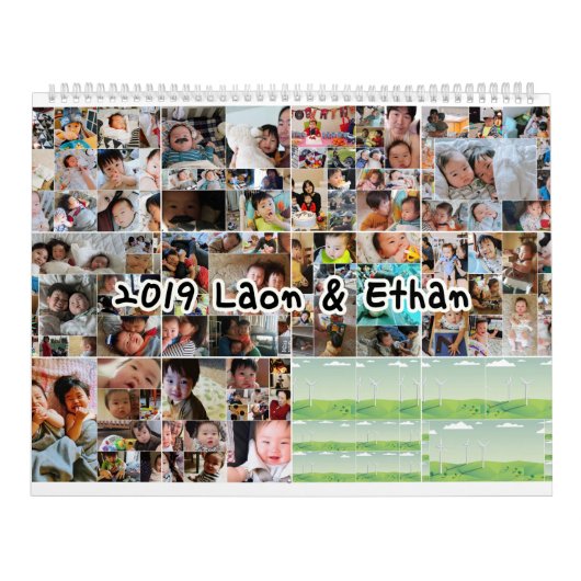 ベビーの写真のパーソナライズなカレンダー カレンダー (カバー)