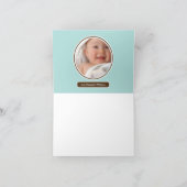 ベビーの写真の動物園の動物のサンキューカード(ティール（緑がかった色）) サンキューカード (内部)