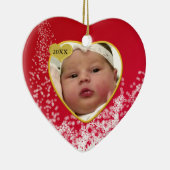 ベビーの写真の記念品のクリスマスのオーナメント セラミックオーナメント (右)