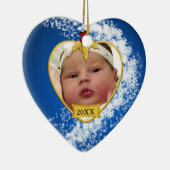ベビーの写真の記念品のクリスマスのオーナメント セラミックオーナメント (右)