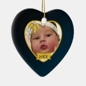 ベビーの写真の記念品のクリスマスのオーナメント セラミックオーナメント (右)