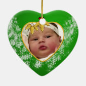 ベビーの写真の記念品のクリスマスのオーナメント セラミックオーナメント (裏面)