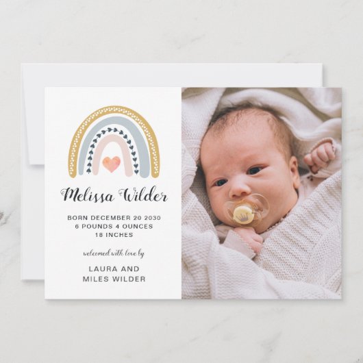 ベビーの写真の誕生のお知らせ (正面)