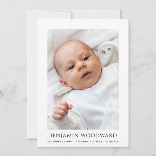 ベビーの写真の誕生のお知らせ (正面)