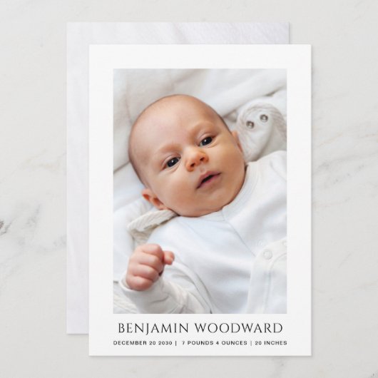 ベビーの写真の誕生のお知らせ (正面/裏面)