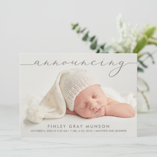 ベビーの写真の誕生のお知らせ (スタンド正面)
