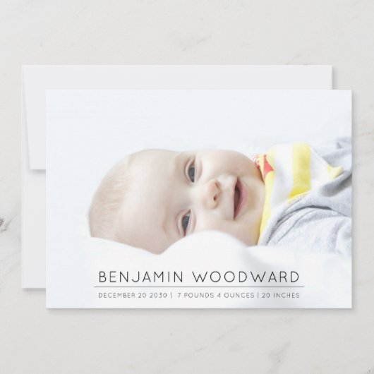 ベビーの写真の誕生のお知らせ (正面)