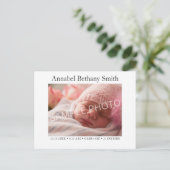 ベビーの写真の誕生のお知らせ ポストカード (スタンド正面)