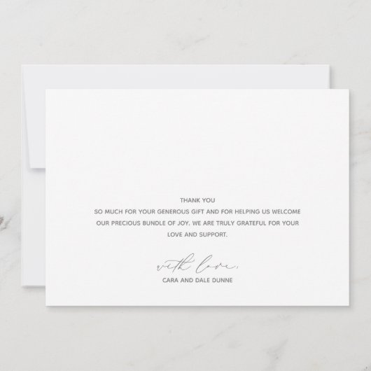 ベビーの写真の誕生発表サンキューカード サンキューカード (裏面)