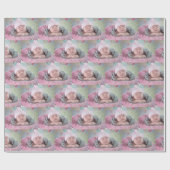 ベビーの写真をこの贈り物ラップにカスタム追加する ラッピングペーパー (フラット)