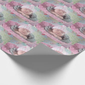 ベビーの写真をこの贈り物ラップにカスタム追加する ラッピングペーパー (角)